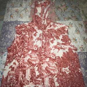 Red and White Hooded Vest